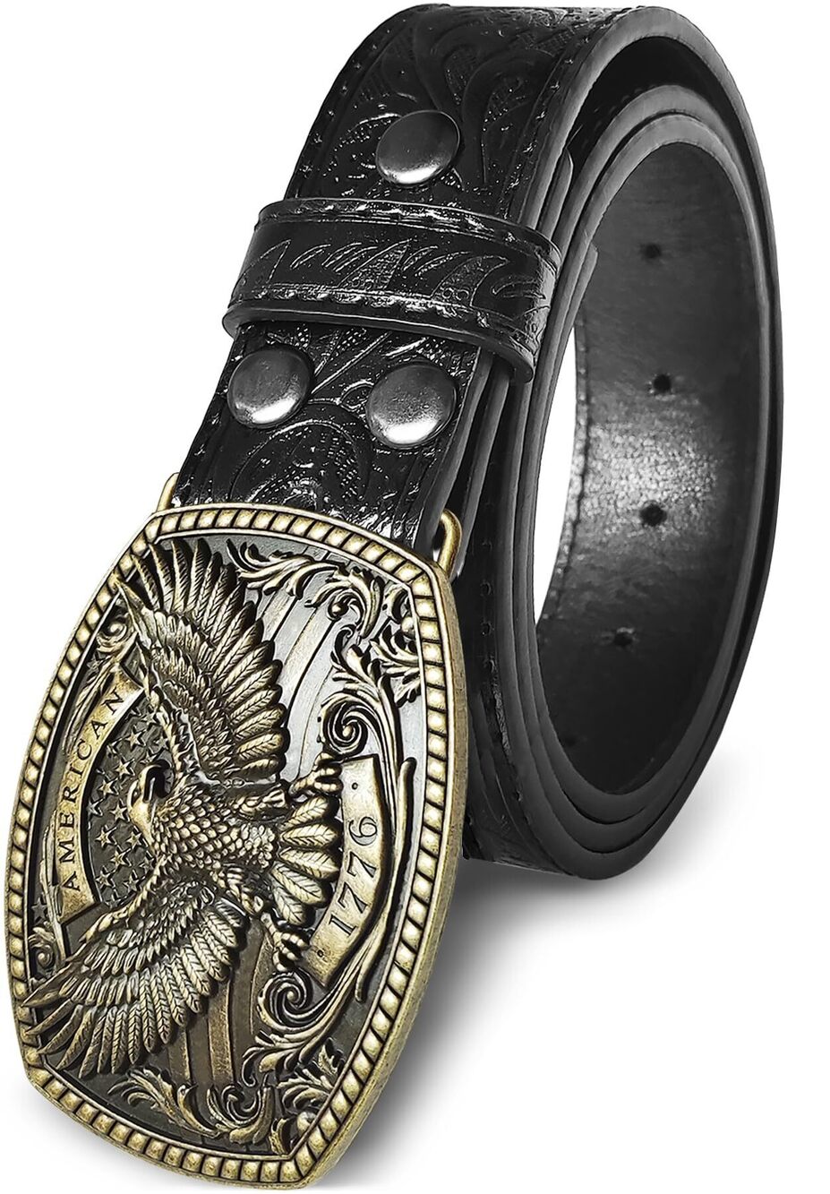 1420 Cowboy Belts Belt Buckle: 1.5" Adjustable Leather Western Belts